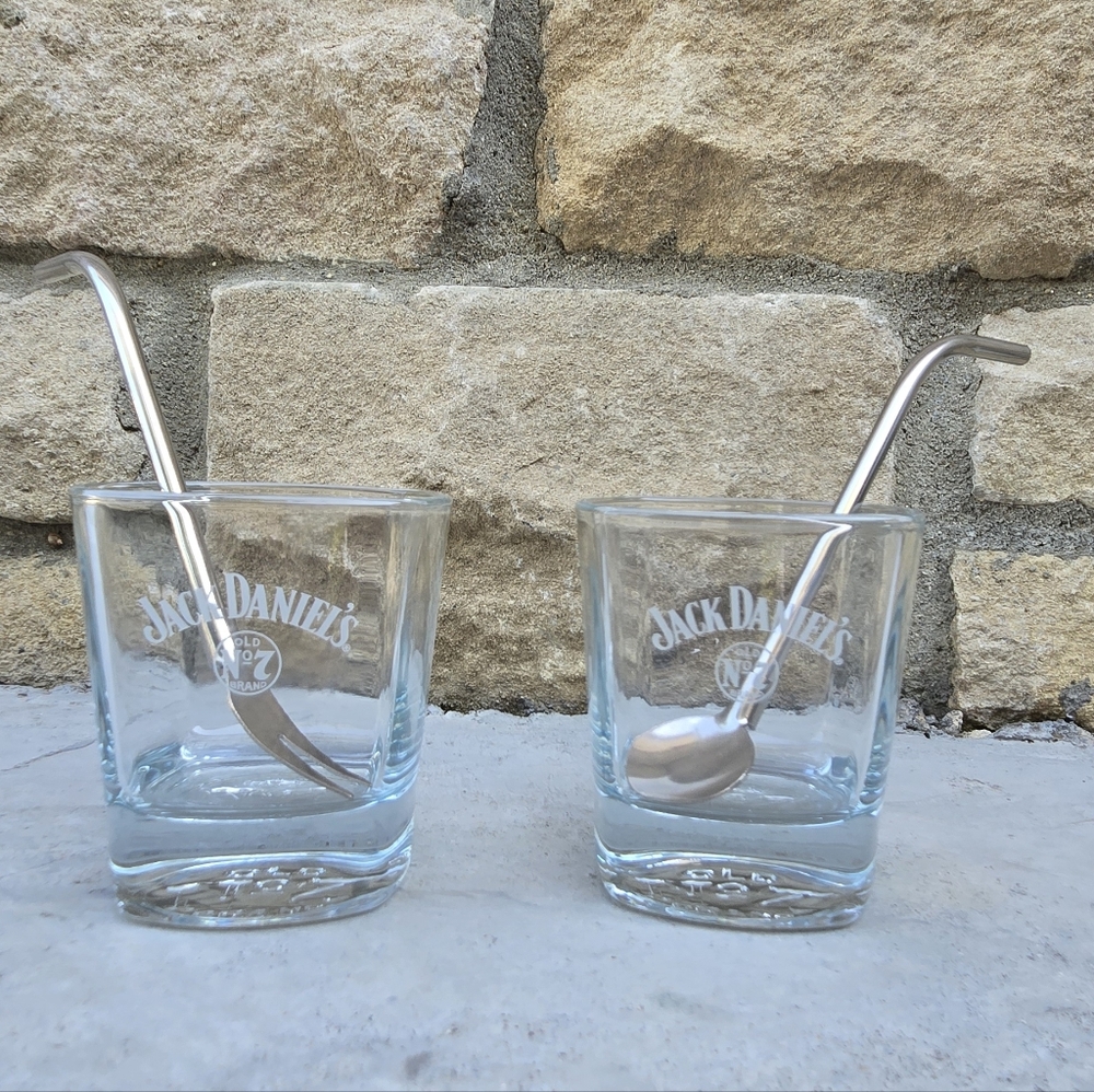 Etched Jack Daniel's Tennessee Whiskey Tumblers 8 oz